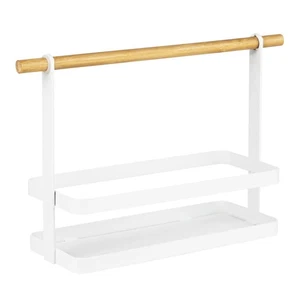 Küchenregal Weiß 30x10x20 cm Edelstahl Holz Gewürzregal Ablage Dekoregal - Bild 1 von 11