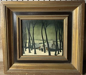 VTG Valerius De Saedeleer Winter In Flanders Gallery Print On Board Framed - Picture 1 of 12