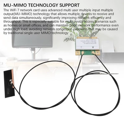 WiFi 7 Network Card 8774Mbit / S Plug And Play Gigabit Mini PCI E WiFI CARD 2 - Bild 1 von 4