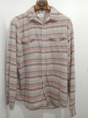 Camisa de franela a rayas Sonoma para hombre LG pasteles apagados manga larga peso ligero  Foto 1 de 4