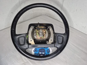 ⭐ 95-96 Jeep Cherokee XJ LEATHER Steering Wheel Black W/ Horn Pads⭐ - Picture 1 of 12