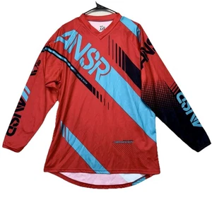 Answer Racing Syncron Red Teal Long Sleeve Jersey BMX Motocross Dirt Bike Ride - Picture 1 of 11