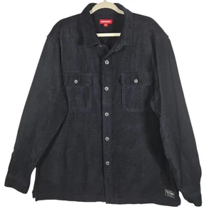 UNIONBAY Shirt Jacket Mens 2XL Dk Blue Corduroy Overshirt Heavy Utility Workwear - Picture 1 of 13