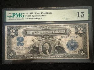 1899 $2 Silver Certificate Mini Porthole Fr#258 Speelman | White 15 Choice Fine - Picture 1 of 4