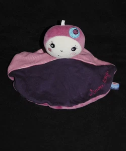 Doudou plat fille SUCRE D'ORGE poupée rond rose violet TTBE - Picture 1 of 2