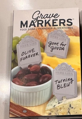 Marcadores de tumbas selecciones de alimentos, letreros de Fred juego de 12 fiestas reutilizables con marcador Foto 1 de 2
