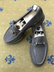 Gucci Loafers Rubber Shoes Jelly Horsebit Buckle Grey Mens UK 7 US 8 EU 41 - Picture 1 of 12