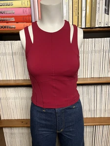 Sweaty Betty Damas XS 8 Top Chaleco Incorporado Sujetador Rojo Recortado Ajustado Tirantes - Imagen 1 de 8