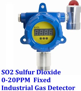 SO2 Sulfur Dioxide Fixed Gas Detector Display Alarm Industrial Monitor 0-20PPM - Picture 1 of 10