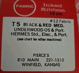 Nueva cinta para máquina de escribir Underwood T5 tinta roja y negra 12 yardas - Imagen 1 de 5