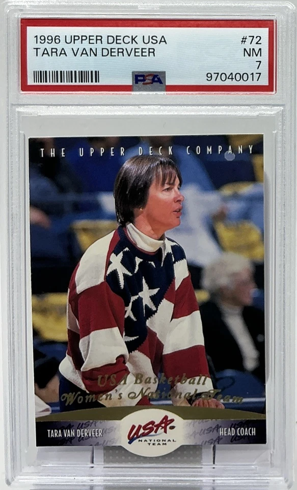Tara VanDerveer PSA 7 -1996 Upper Deck USA Gold -Stanford, Olympian,Hall Of Fame - Image 1 of 4