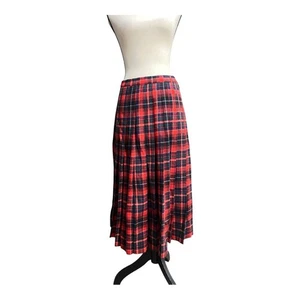 Vintage Pendleton Macinnes Tartan Plaid Pleated Pure Virgin Wool Skirt Size 10 - Picture 1 of 6