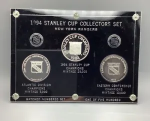 1994 NEW YORK RANGERS 999 Silver Proof  (3) Coin Limited Stanley Cup Set - Picture 1 of 4