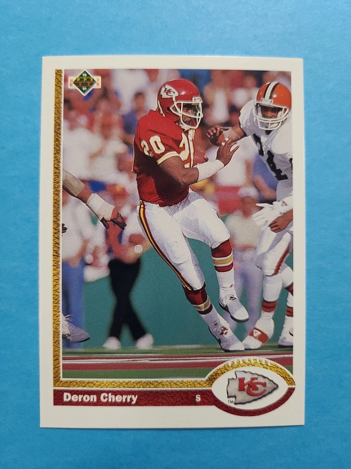 DERON CHERRY 1991 UPPER DECK FOOTBALL CARD # 374 F4511 - Image 1 of 1