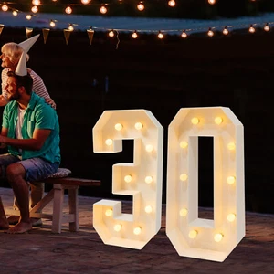 30th Birthday Party Decoration, Light Up Numbers for Birthd, 30 Light Up Numbers - Picture 1 of 19