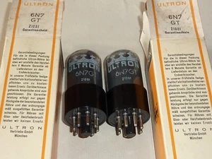 2 x ULTRON 6N7GT Doppel-Triode 6N7GT/G NOS NIB / gut geprüft auf Funke W19S - Bild 1 von 7