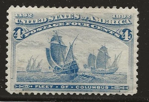 US Scott #233, Single 1893 Fleet of Columbus 4c FVF MNH - Foto 1 di 1