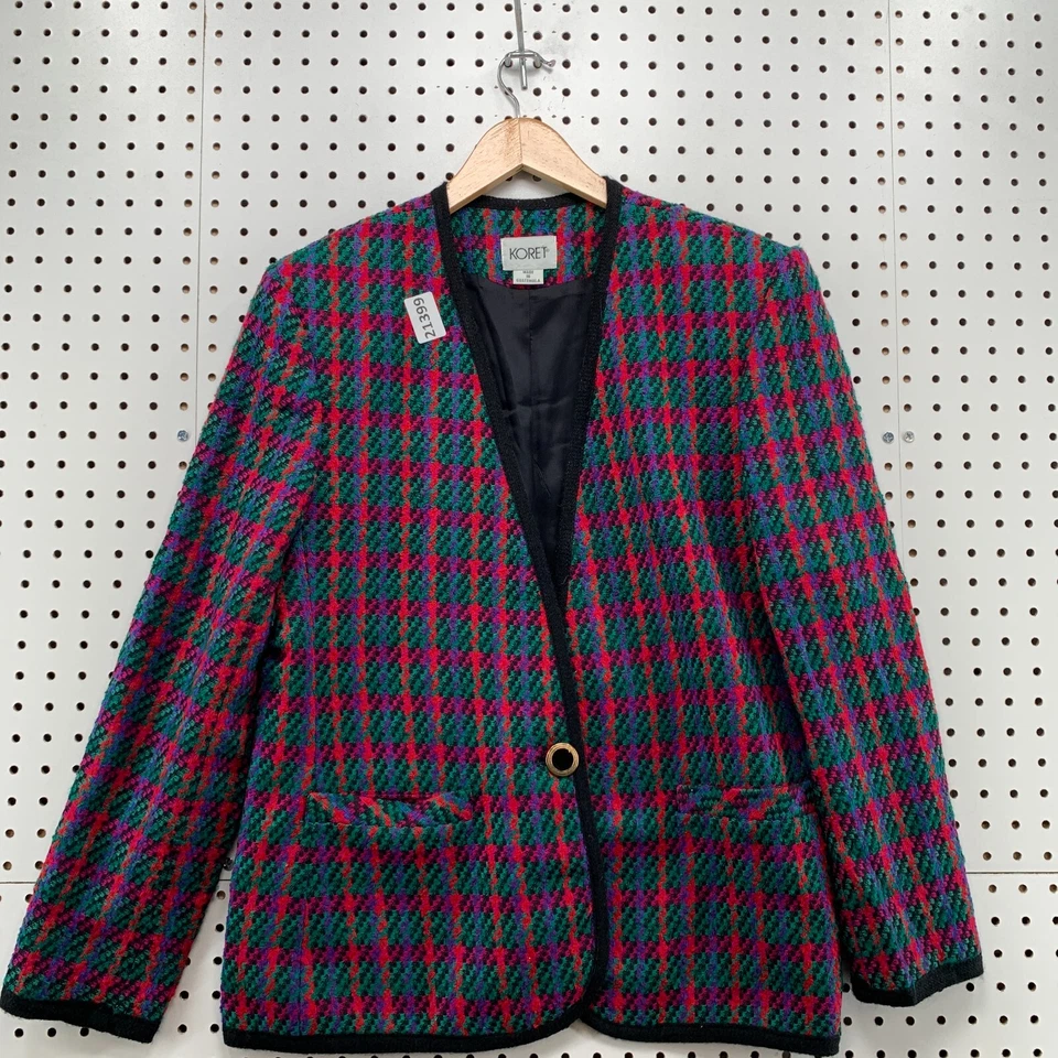 Blazer tejido Koret para mujer multicolor damas talla 14 mezcla de lana acrílico 21,5x28 Foto 1 de 4