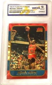 MICHAEL JORDAN FLEER  WCG GEM-MT 10 1986 1996 remake psa ANNIVERSARY ROOKIE CARD - Picture 1 of 2