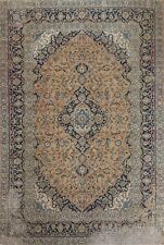 Distressed Semi-antique Floral Traditional Area Rug 9x12 Handmade Wool Carpet