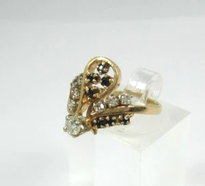 SCHÖNER DAMENRING 14K GELBGOLD SAPHIR & DIAMANT GR. 6,5; 3,3G - Bild 1 von 14