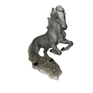 Vintage Castagna Gray Rearing Stallion Figurine 1988 Made In Italy - Picture 1 of 6