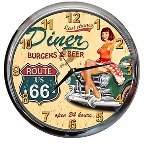 orologio da parete ROUTE 66 moto auto officina garage meccanico 1 - Picture 1 of 1