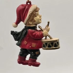 Retro Drummer Boy Christmas Ornament 70s 80s Novelty Santa Hat 3x3"  - Picture 1 of 8