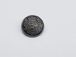 Vintage Antique 3/4" Silver Metal Uniform Lion Crown Shield Karnten Button - Picture 1 of 4