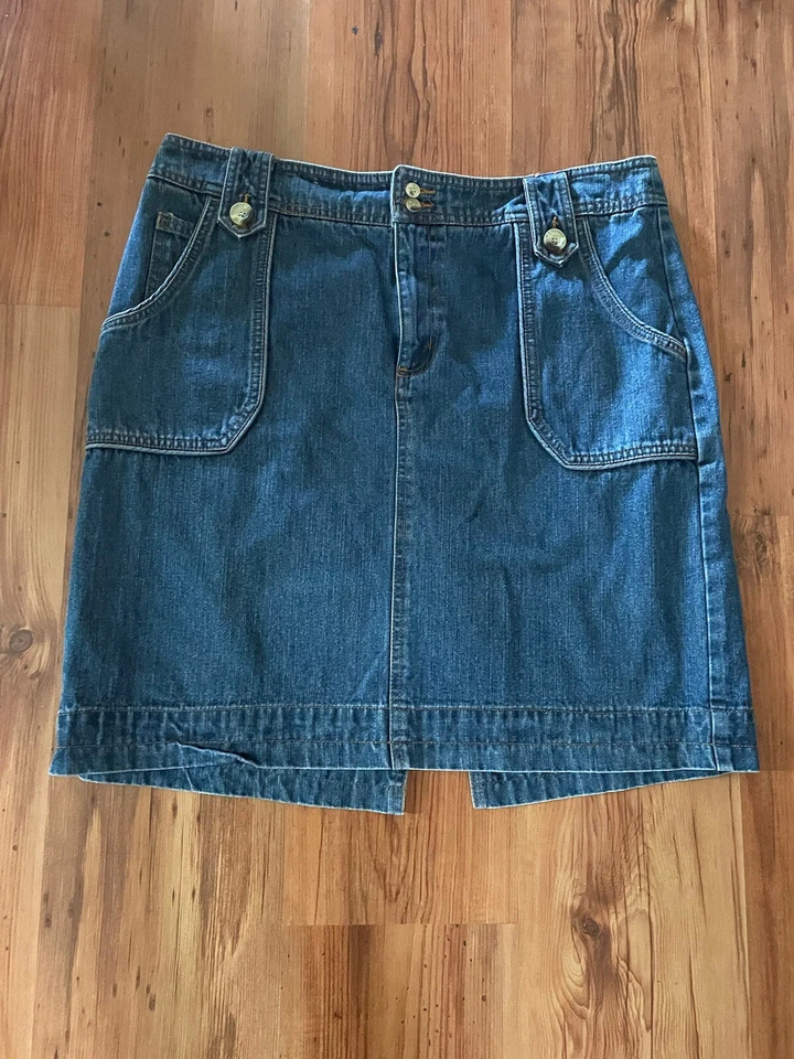 Falda de mujer Natural Reflections azul denim Jean Momcore ropa informal talla 14 Foto 1 de 4