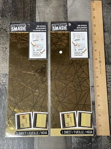2 K&Company Rub-On Transfer Decal Gold Fracture Scrapbook Journal Embellishments - Picture 1 of 4