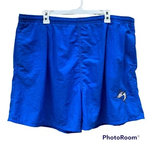 Magellan Swim Trunks Shorts Mens L Blue Drawstring Lined Embroidered Swordfish - Picture 1 of 5