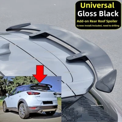 UNIVERSAL FOR 2016-2025 MAZDA CX-3 CX3 REAR WINDOW ROOF SPOILER WING GLOSS BLACK - Image 1 of 4