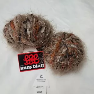 Anny Blatt Vega 2 Skein Lot Color Fauve 221 Fuzzy Fur Ombre Yarn Rust Brown - Picture 1 of 10