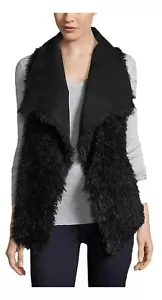 Inc International Concepts Women's Black Faux Sherpa Traveler Vest - M/L #9619 - Picture 1 of 9