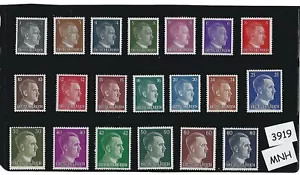 #3919 Estampilla montada sin montar o nunca montada Adolf Hitler 1941-1944 Tercer Reich Alemania 20 todos diferentes - Imagen 1 de 1