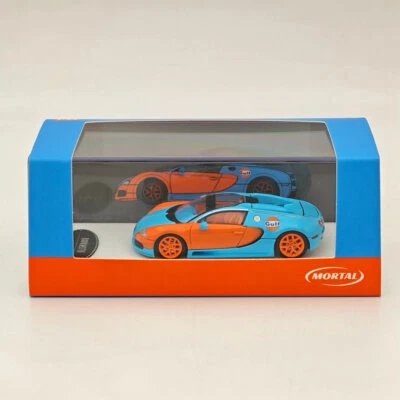 Mortal 1/64 Bugatti Veyron Super Sport Diecast Car Model Panda Gulf Collection - Image 1 of 4