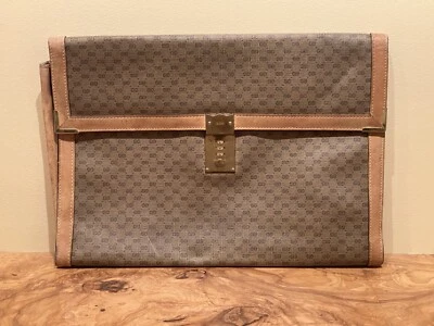 Auténtico De Colección. GUCCI Monograma GG Porta documentos Bolsa para computadora portátil con bloqueo de 3 dígitos años 80 Foto 1 de 4