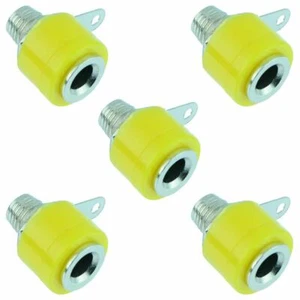 5 x Yellow 4mm Insulated Test Socket Connector - Picture 1 of 1