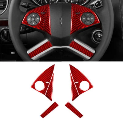 Cubierta de volante de fibra de carbono roja para Mercedes-Benz R320/350 tipo C Foto 1 de 4