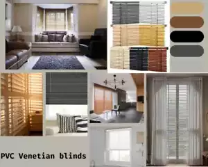 PVC VENETIAN WINDOW BLINDS TRIMABLE EASY FIT HOME &OFFICE WINDOW VENETIAN BLINDS - Picture 1 of 19