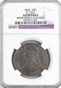 1826 NGC O-120a Capped Bust Half Dollar Lettered Edge AU Details 50C (C7) - Bild 1 von 4