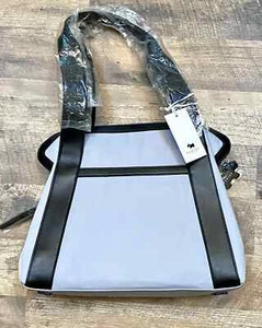 New Radley London Alpha Road Blue Grey Nylon & Blk Leather Large Grab Hand Bag - Picture 1 of 13