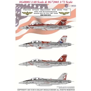 GALAXY G48003 OR G72003 1/48 1/72 Scale F/A-18F VFA-102 Diamondbacks Decals - Picture 1 of 15