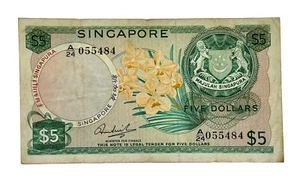 Singapore 1967 5 Dollars Orchid Series - Picture 1 of 4