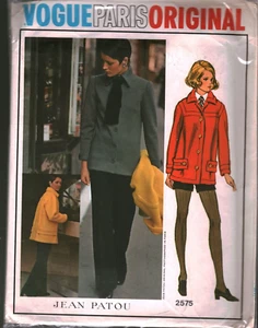 Camisa Chaqueta Patou 2575 Vintage Vogue Patrón Costura Misses Años 70 París Original - Imagen 1 de 2