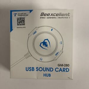 Beexcellent External Sound Card USB Hubs Audio Adapter to USB Port & 3.5mm Audio