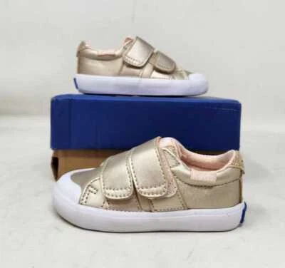 学步女孩 4.5 Keds Courtney 钩环玫瑰金运动鞋 KL163781 — 第 1/4 张图片