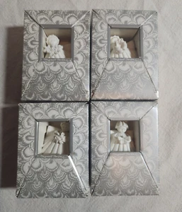 Margaret Furlong Shell Angel Ornaments 3" Lot of 4 With Boxes Papers and Stands - Picture 1 of 9