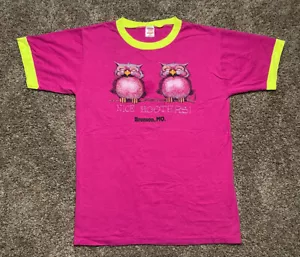 Vintage Shirt Gr. XL OSFA Nice Hooters Branson MO Hot Pink Schlafshirt Neon Ringer - Bild 1 von 11